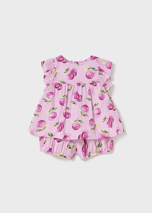 Completo pantaloncino e blusa frutta baby femmina