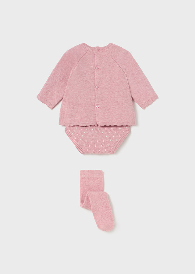 Completo 3 pezzi tricot neonata
