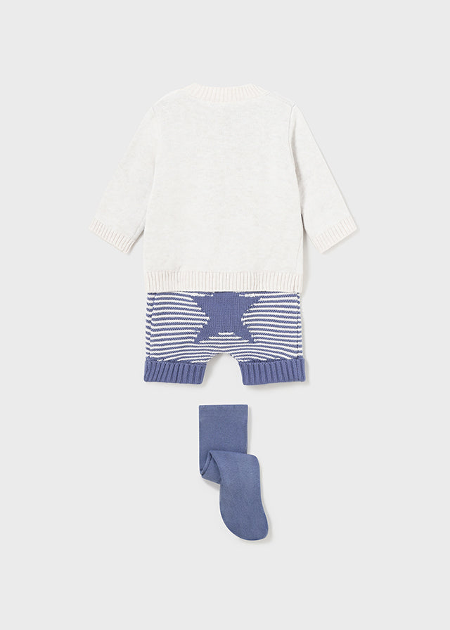 Completo 3 pezzi tricot neonato
