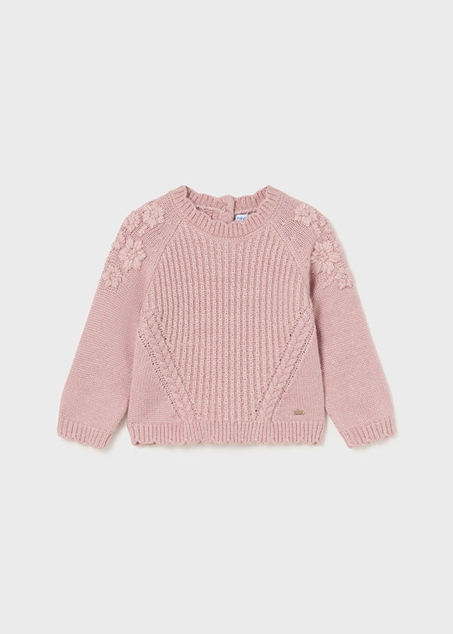Maglione fiori ricami baby femmina