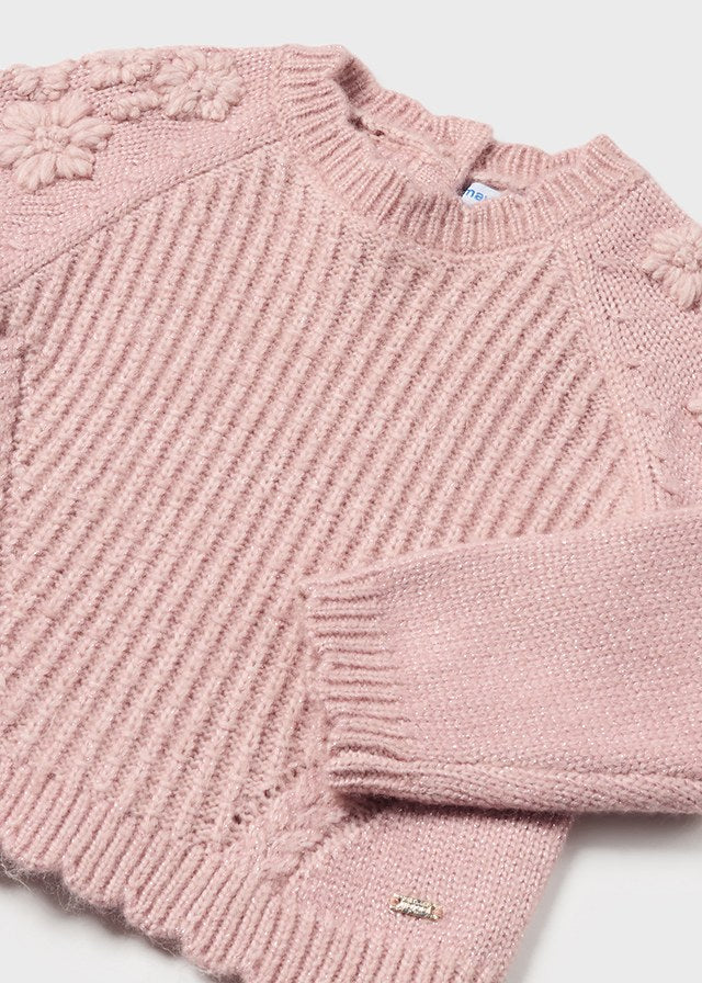 Maglione fiori ricami baby femmina