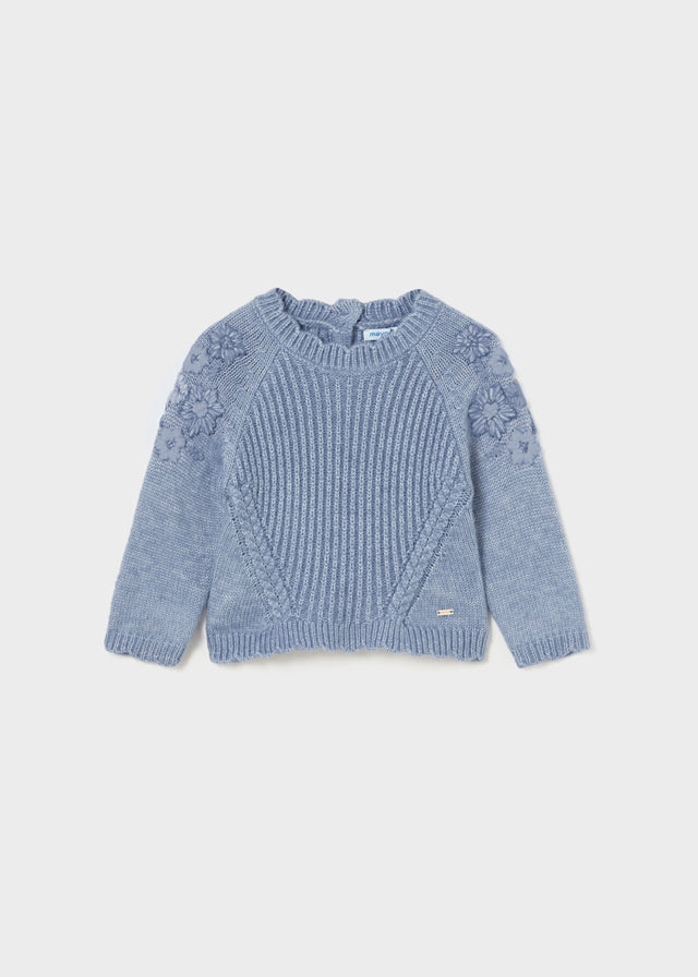 Maglione fiori ricami baby femmina