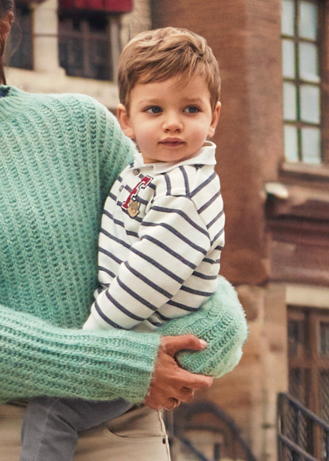 Felpa colletto a righe baby maschio