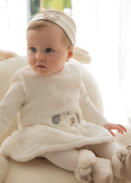 Vestito pellicciotto con fascia neonata
