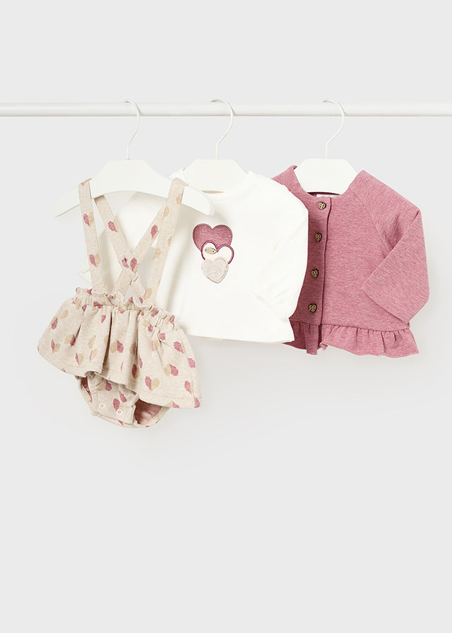 Completo 3 pezzi gonna neonata