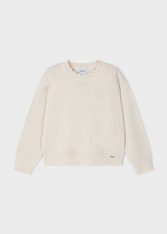 Maglione orlo ondine bambina