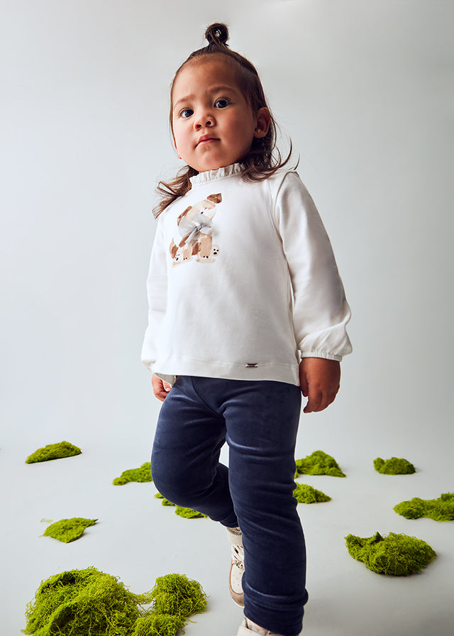Leggings in velluto baby femmina