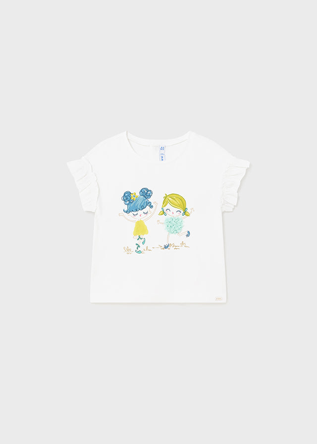 Maglietta con applicazioni di cotone baby femmina