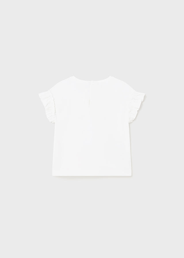 Maglietta con applicazioni di cotone baby femmina