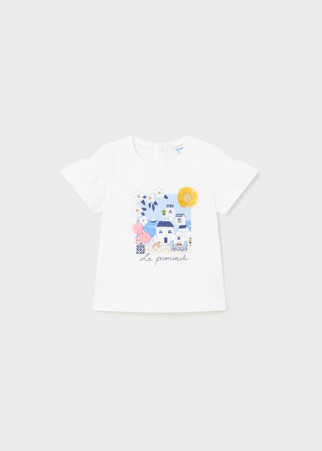 Maglietta con applicazioni di cotone baby femmina