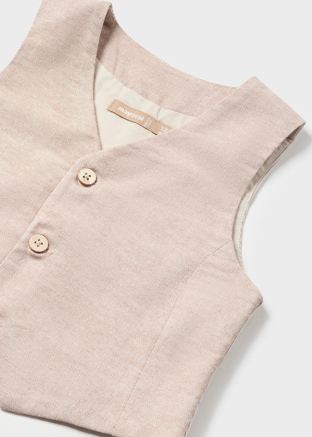 Gilet cerimonia lino baby maschio