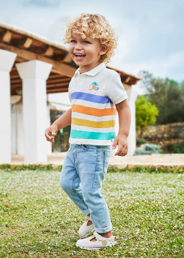 Pantalone jeans slim fit di cotone baby maschio