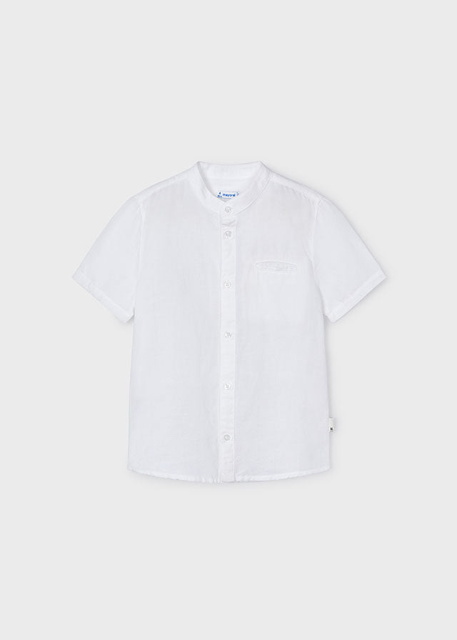 Camicia lino con colletto alla coreana bambino