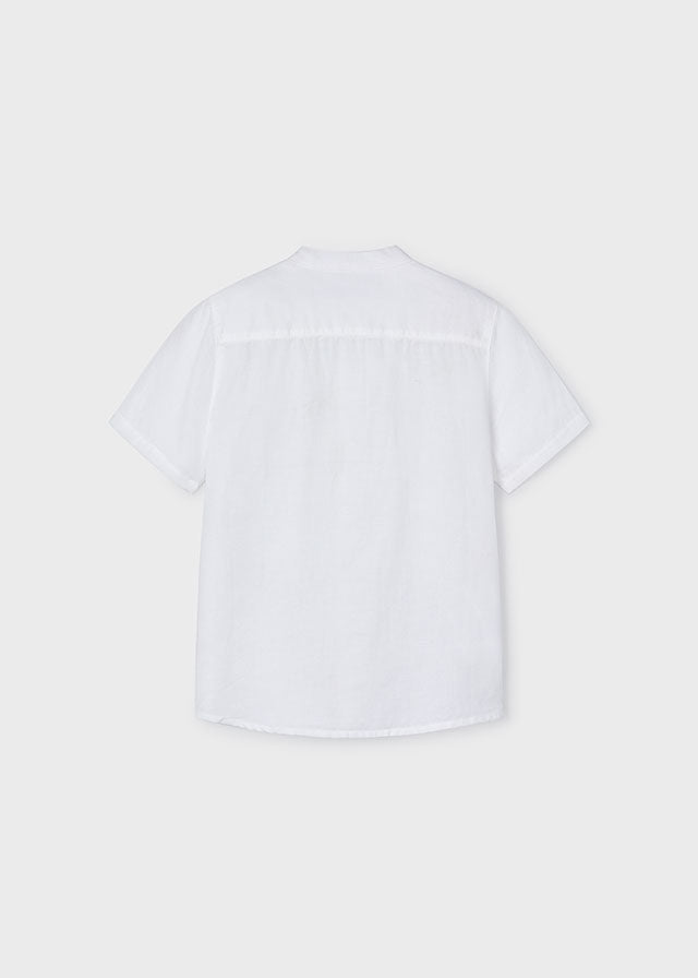 Camicia lino con colletto alla coreana bambino