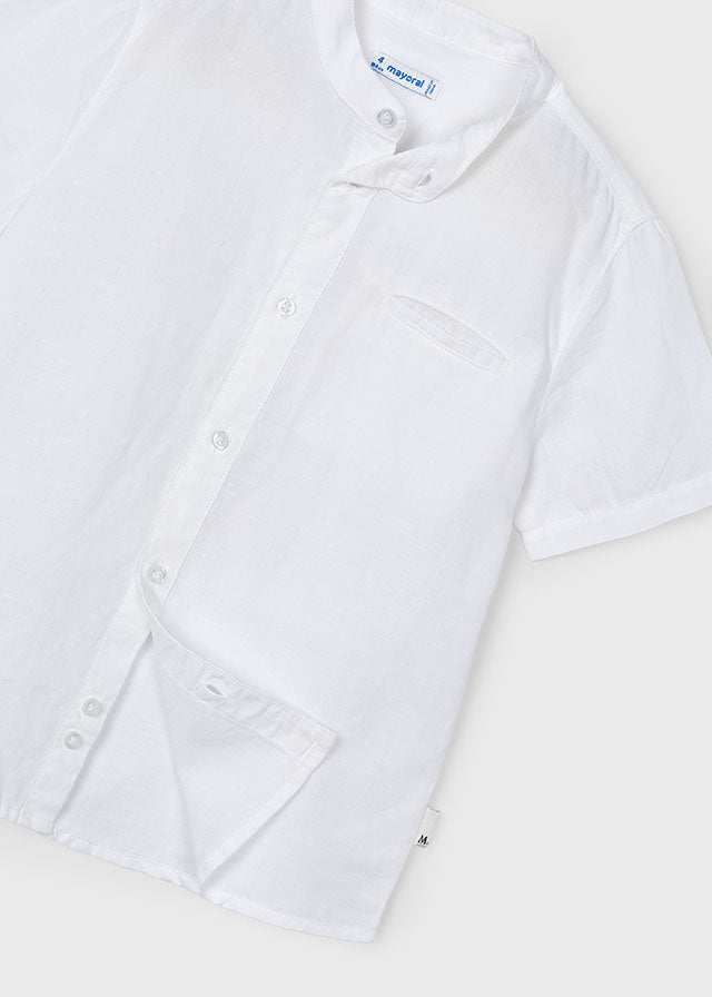 Camicia lino con colletto alla coreana bambino