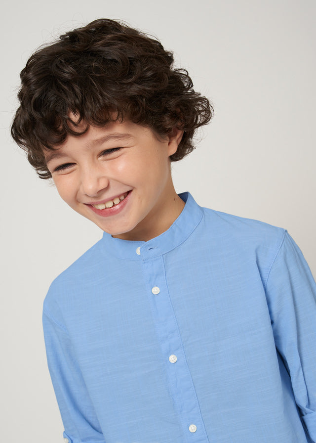 Camicia manica lunga colletto alla coreana ragazzo