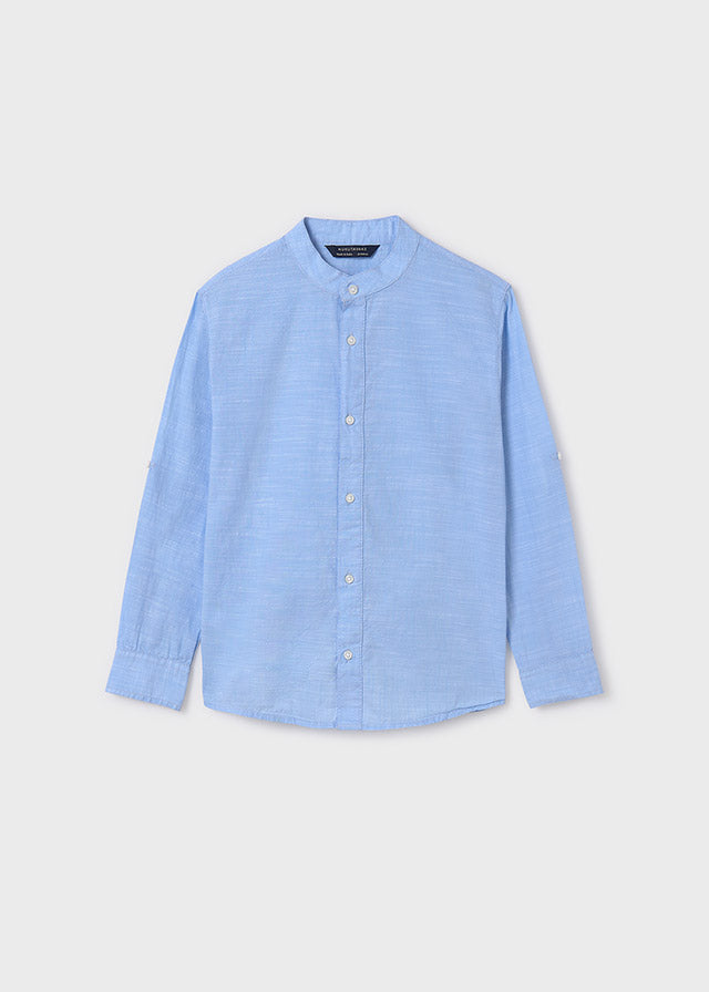 Camicia manica lunga colletto alla coreana ragazzo