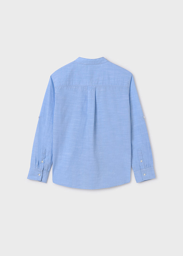 Camicia manica lunga colletto alla coreana ragazzo