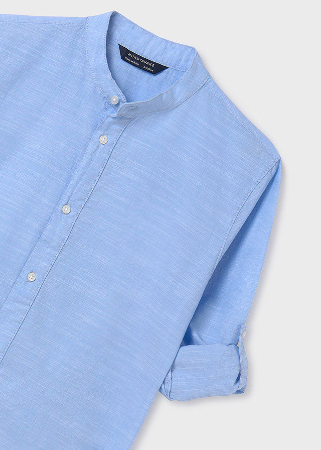 Camicia manica lunga colletto alla coreana ragazzo