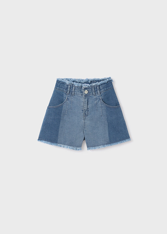 Pantaloncino jeans di cotone ragazza