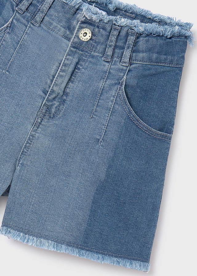 Pantaloncino jeans di cotone ragazza