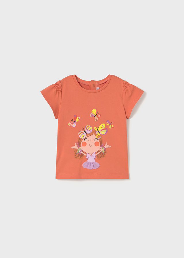 Maglietta applicazione rilievo baby femmina