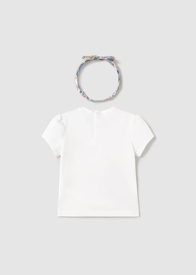 Maglietta con fascia stampata baby femmina