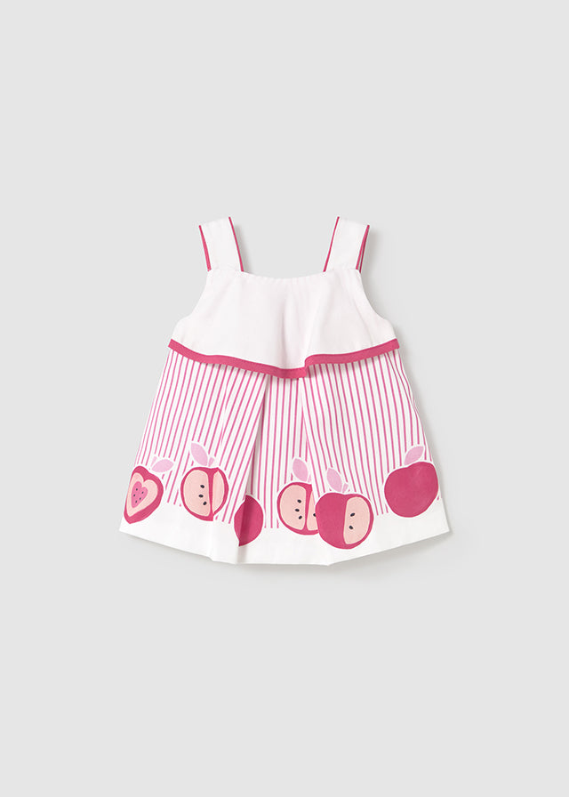Vestito a bretelle stampato neonata