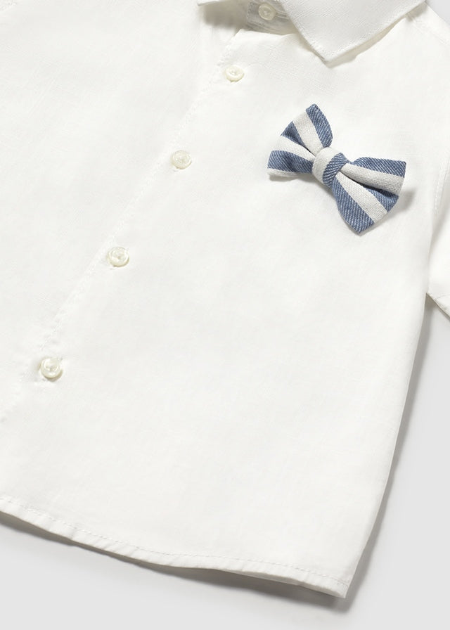 Completo con bermuda e camicia con papillon baby maschio