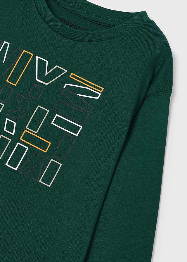 Maglia verde con stampe bambino
