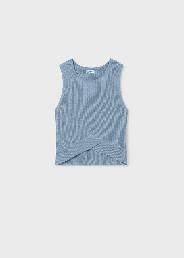 Girl's ribbed tricot top