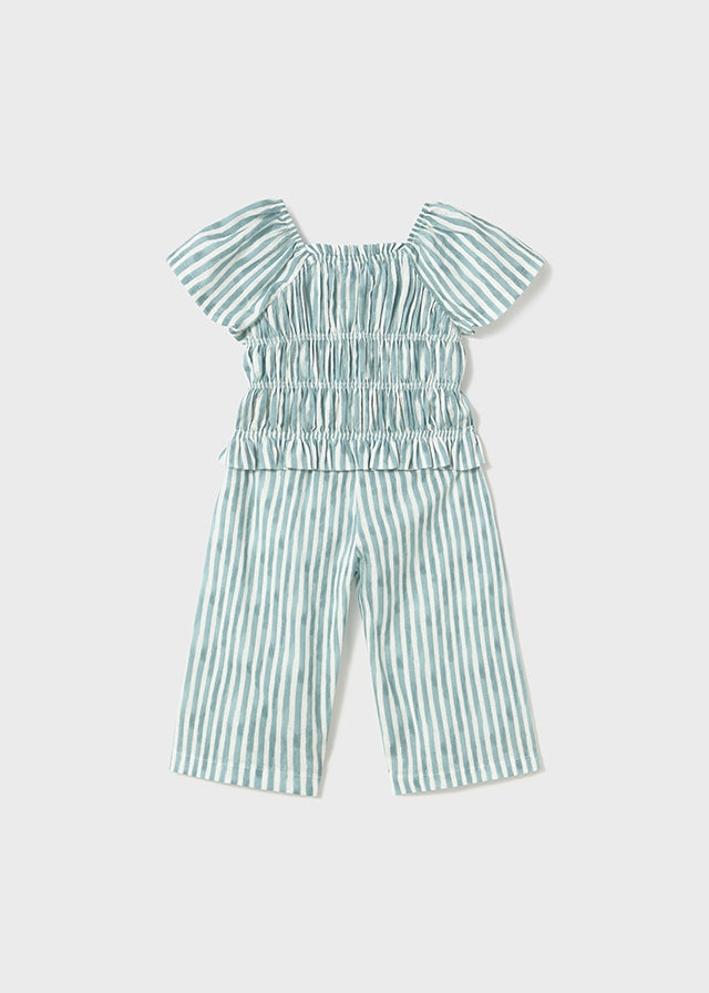 Completo pantalone e top nido d'ape baby femmina
