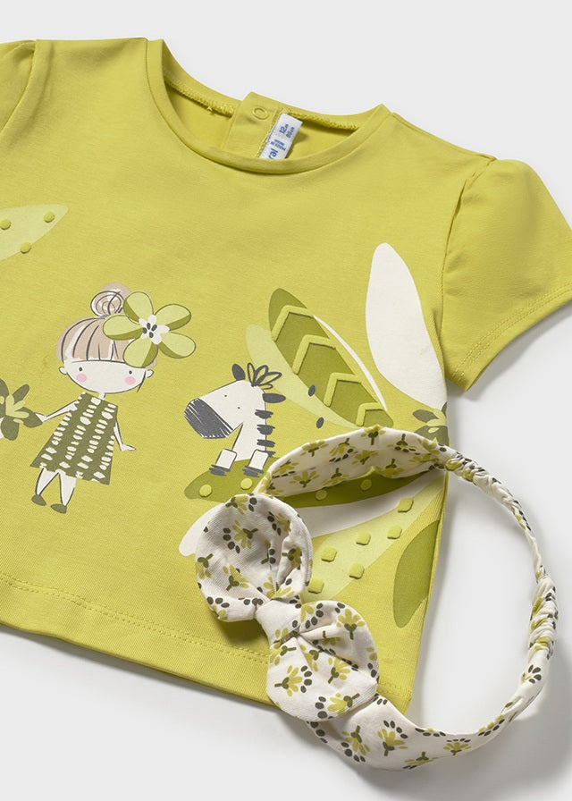Maglietta con fascia stampata baby femmina