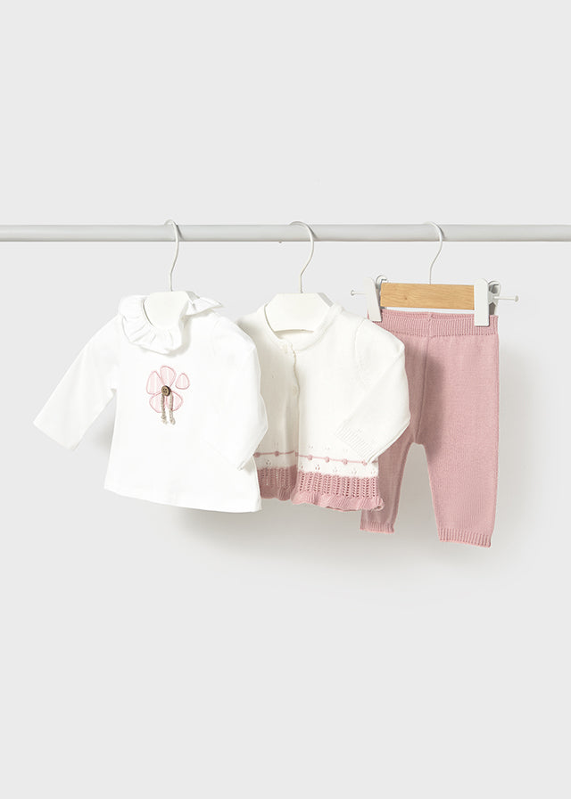 Completo 3 pezzi tricot neonata