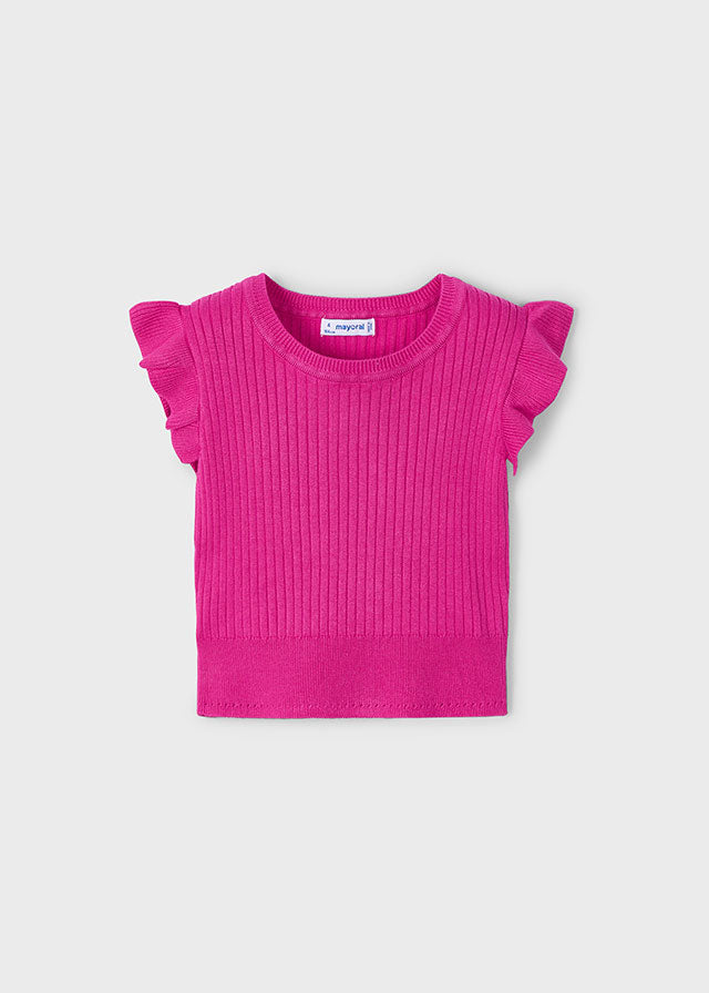 Top tricot costine bambina