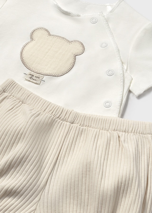 Completo pantaloncino e maglietta orsetto neonata