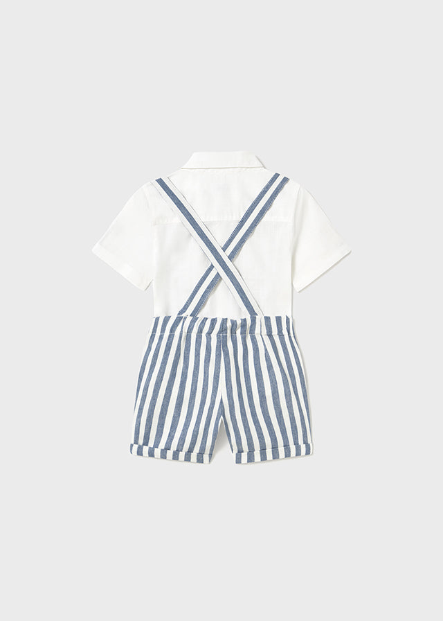 Completo con bermuda e camicia con papillon baby maschio