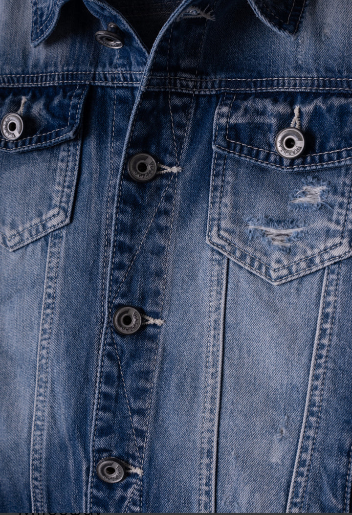 Giacca di jeans con cappuccio removibile ragazzo