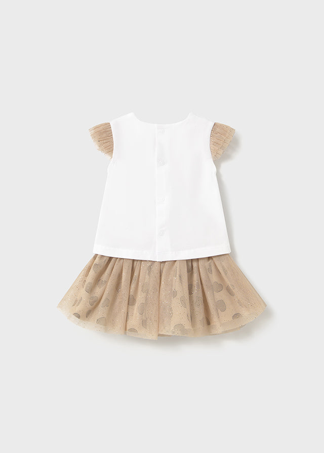 Completo gonna tulle e maglietta neonata