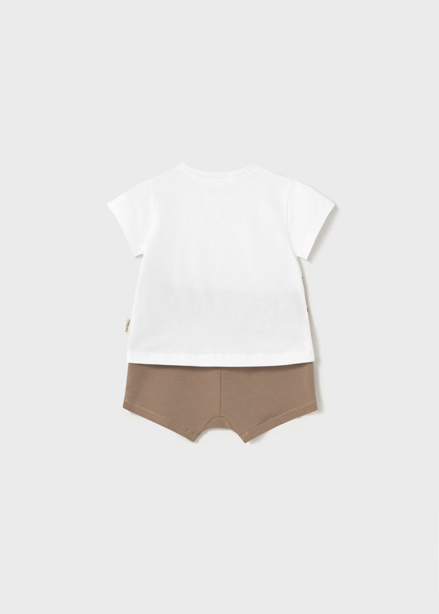 Completo pantaloncino e maglietta animaletti neonato