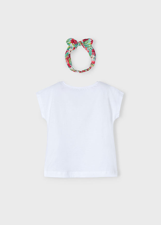 Maglietta con fascia stampata bambina