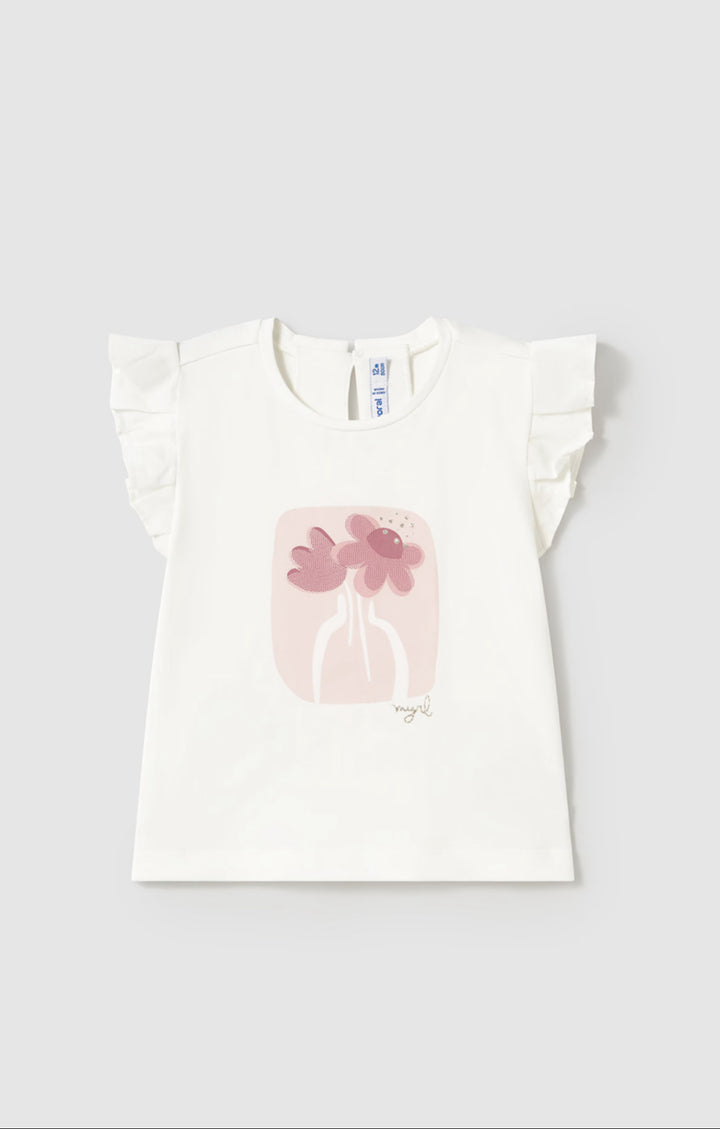 Maglietta manica volant baby femmina