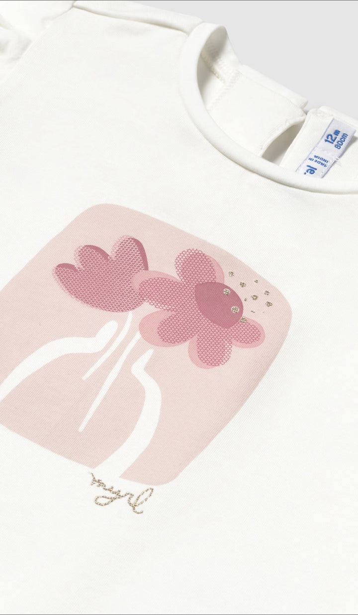 Maglietta manica volant baby femmina
