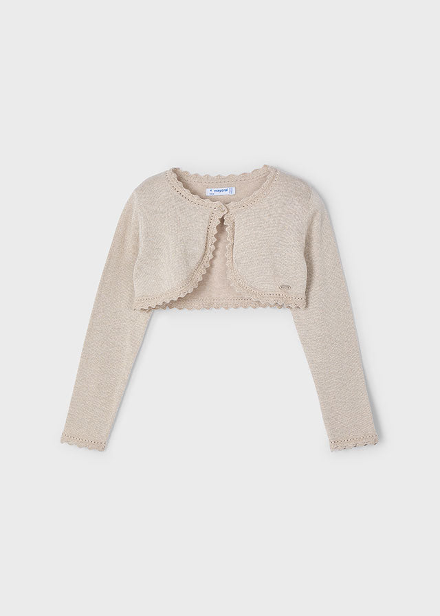 Cardigan modello bolerino in maglia bambina