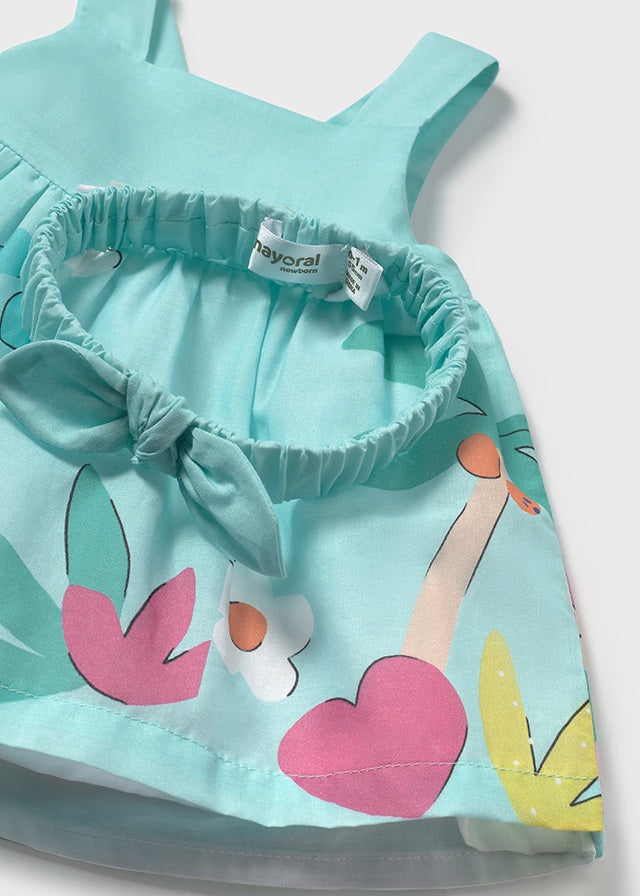 Vestito con fascia stampato neonata
