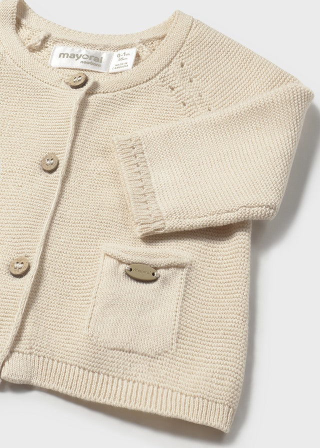 Cardigan tricot bottoni neonata