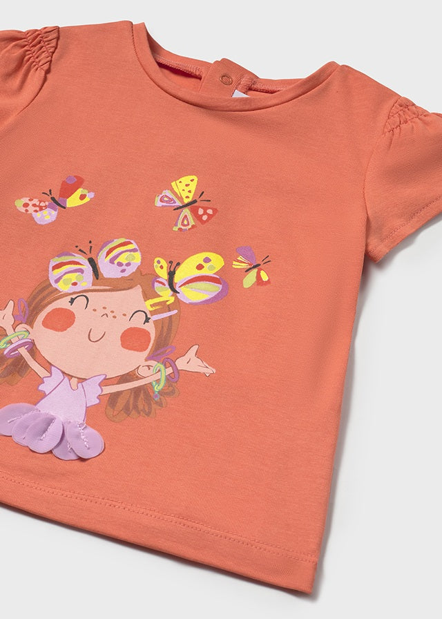 Maglietta applicazione rilievo baby femmina
