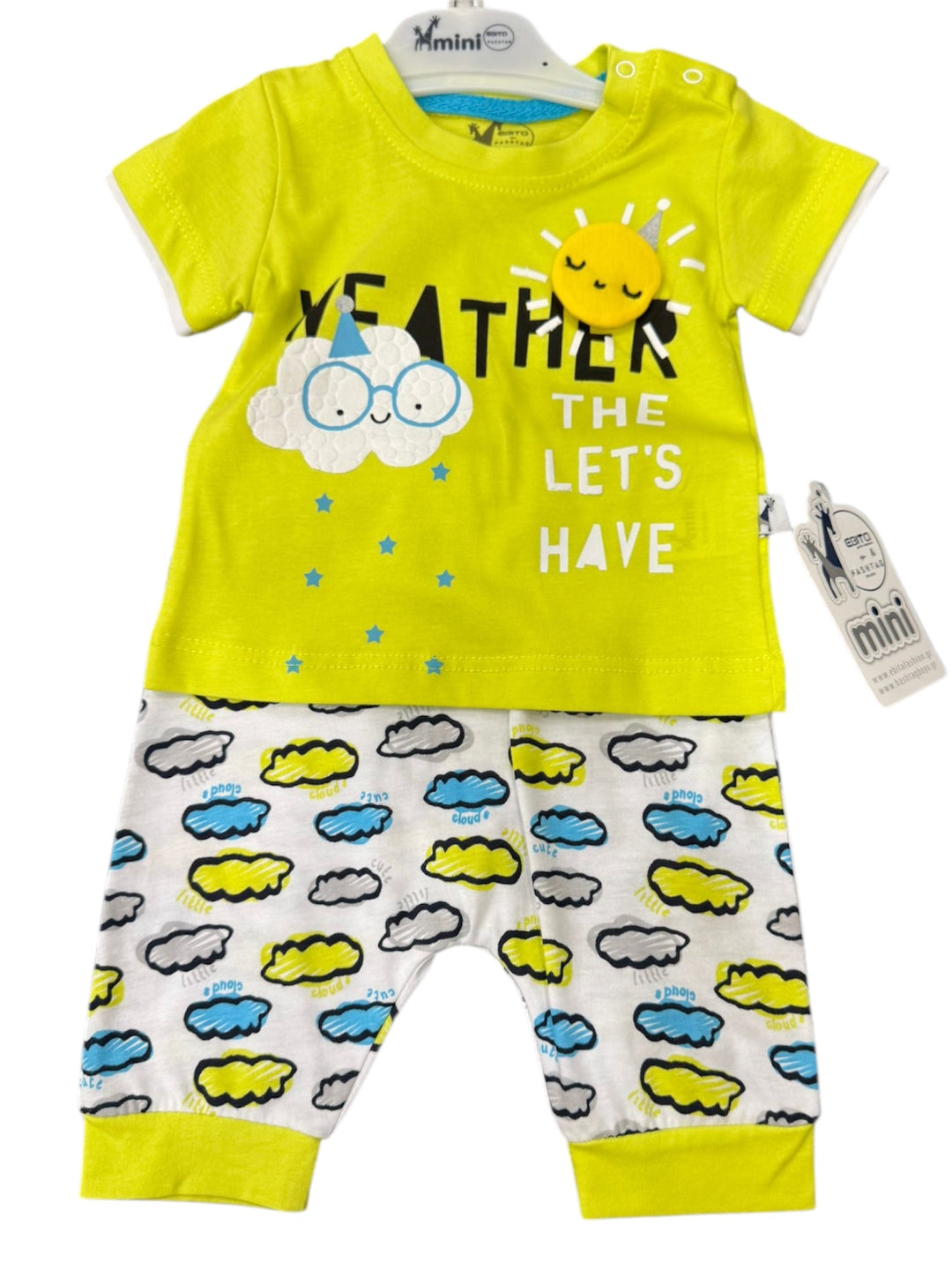 Completo maglietta a maniche corte e pantalone neonato