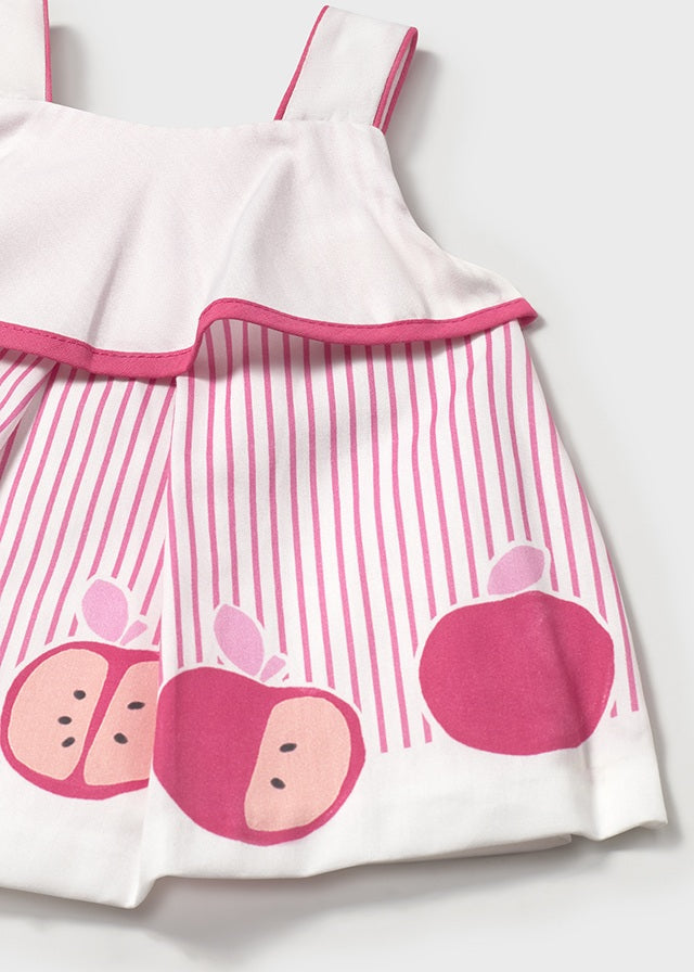 Vestito a bretelle stampato neonata
