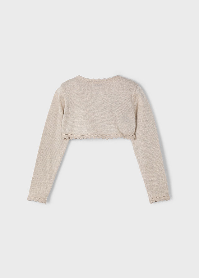 Cardigan modello bolerino in maglia bambina